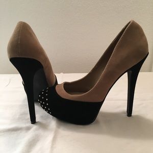 Black and Tan Studded Heels